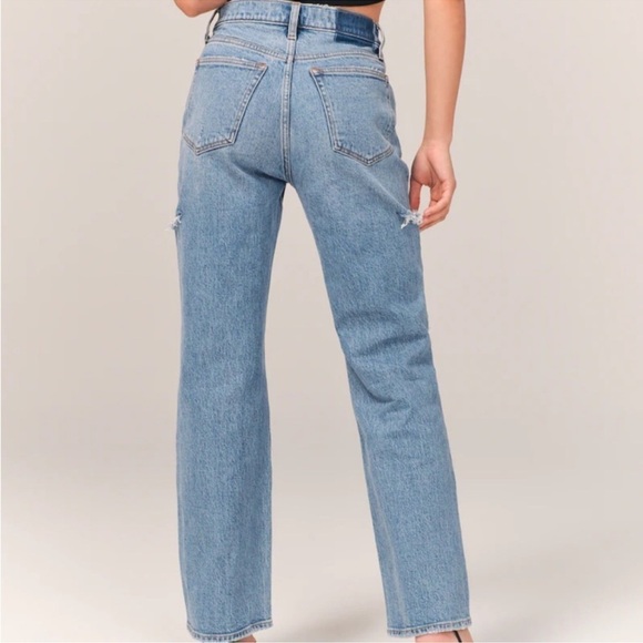 Abercrombie & Fitch Jeans The 90s Baggy Women Size 16 33 L Distressed CLO - Picture 4 of 16